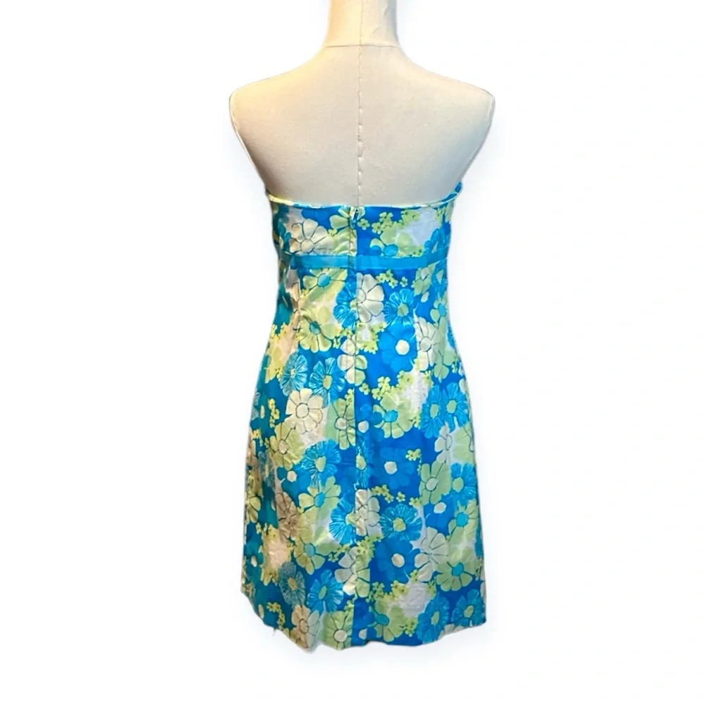 Lilly Pulitzer Vintage Lazy Daisy Strapless Dress size women’s 4 - white label - Picture 3 of 6